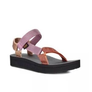 NWOT Pink and Orange Women’s Midform Universal Platform Sandal Size 8